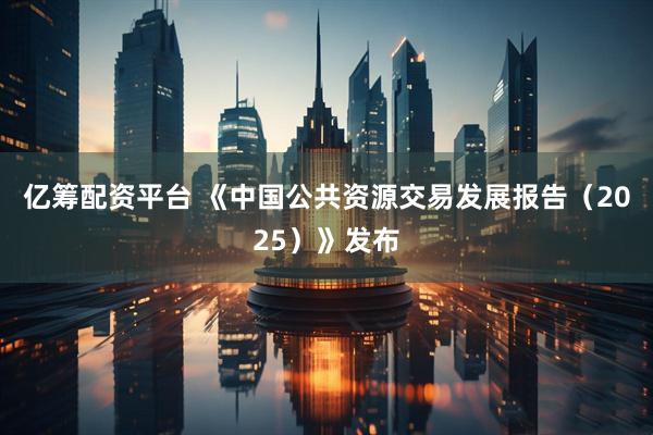 亿筹配资平台 《中国公共资源交易发展报告（2025）》发布